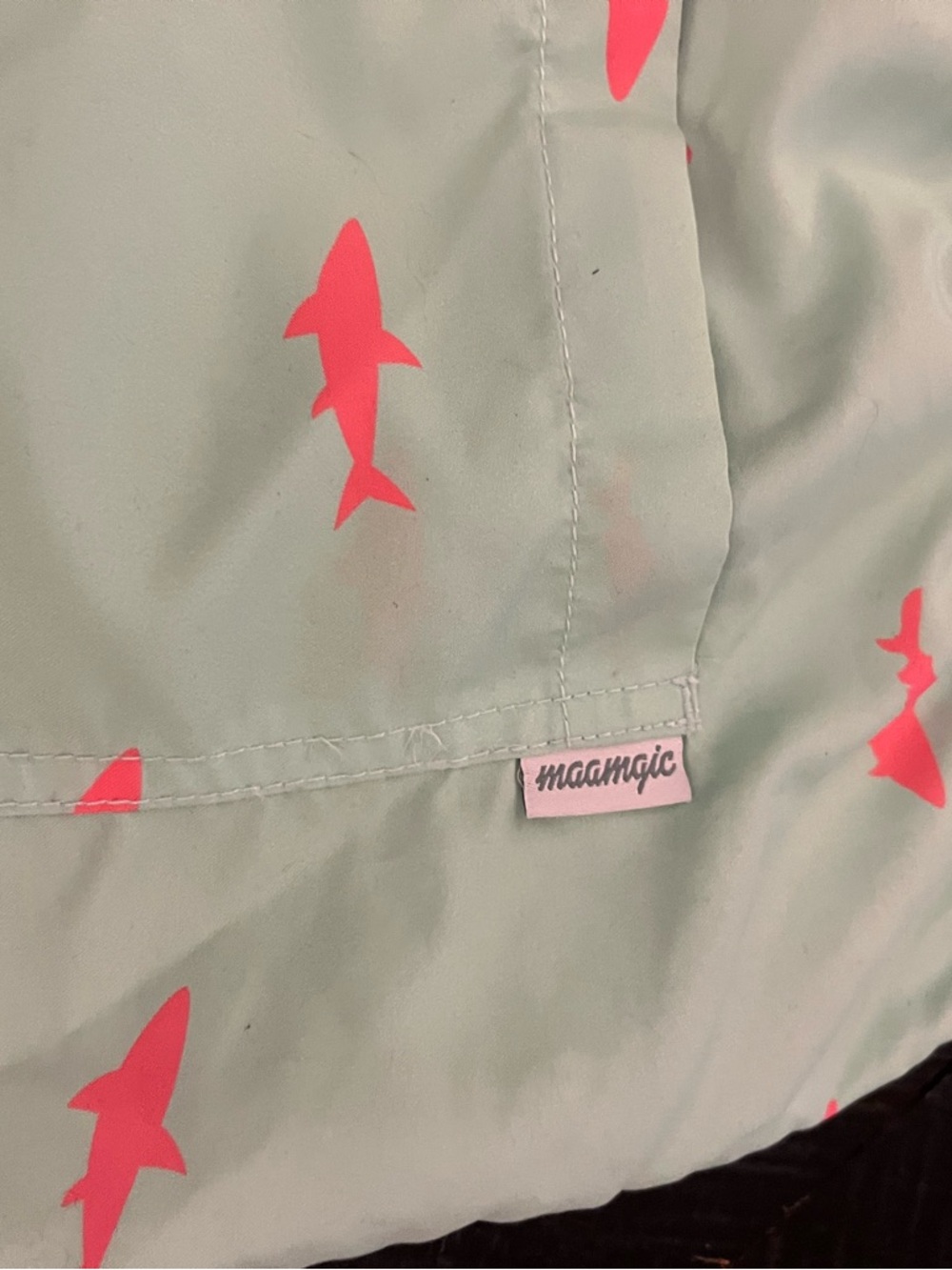 Maagic Men’s Mint Swim Trunks with Coral Shark Accents Size XXL - Picture 3 of 4
